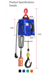 Mini Electric Hoist, Small Home-Use Lifting Motor, Wireless Remote Control Hoist