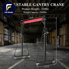 1 Ton Gantry Crane Compatible with Chain Hoist 8-12 FT Adjustable Height 2200