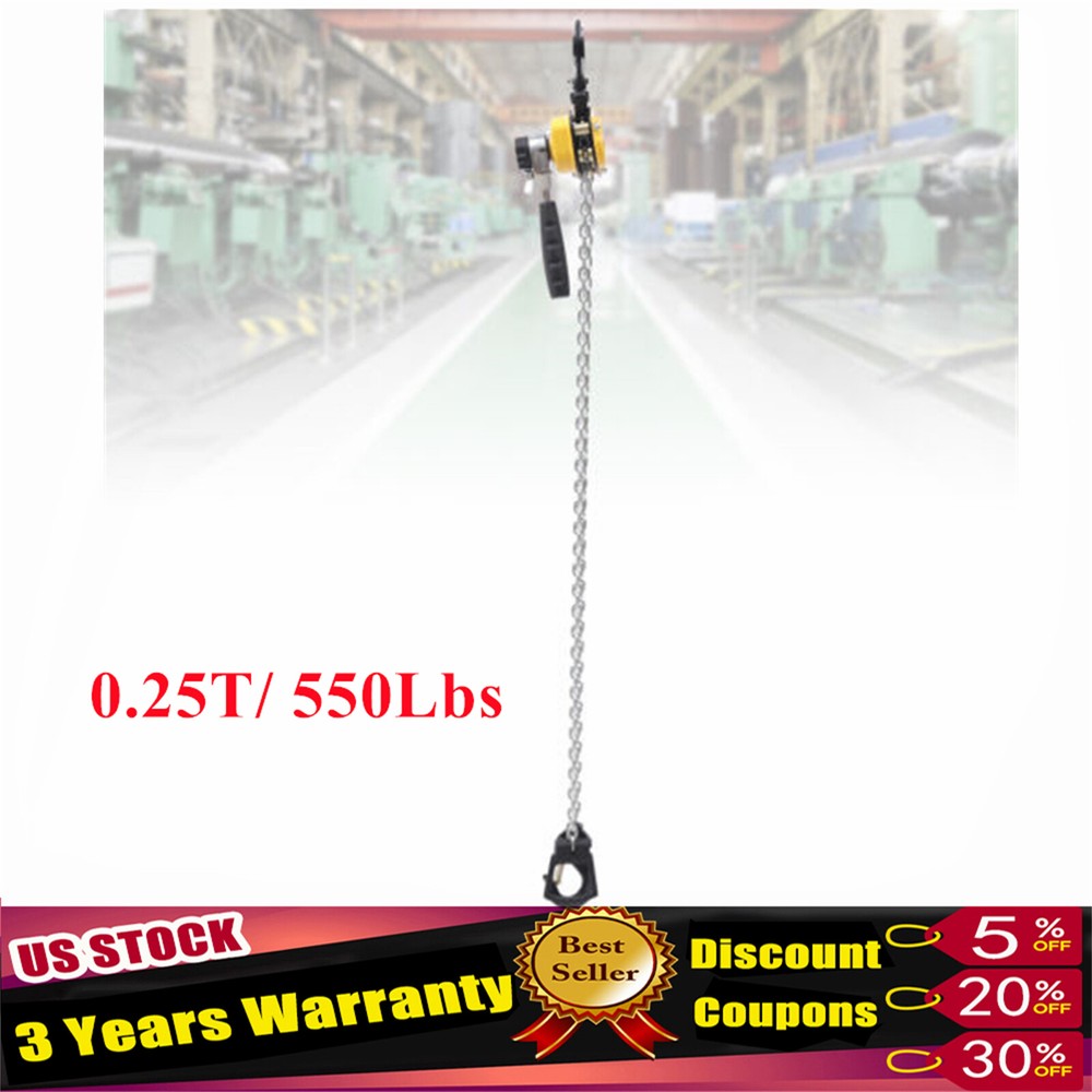 0.25 Ton Mini Lever Block Chain Hoist Ratchet Type Come Along Puller 5FT Lift