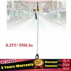 0.25 Ton Mini Lever Block Chain Hoist Ratchet Type Come Along Puller 5FT Lift