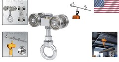Heavy-Duty 4 Wheel Hoist Trolley with 360-Degree Rotatable Rollers – 900 lb Load
