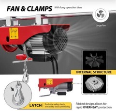 Electric Hoist, 110V 440 Lbs Winch with Wireless Remote Control