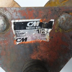 CM 663 1/2 Ton (1000lb) Manual Push-Pull Hoist Trolley 2-1/2 to 5″ Beam