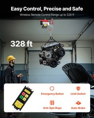 VEVOR Electric Hoist 440lbs Crane Winch with Wireless Remote Control 480W 110V