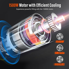 3 in 1 Electric Hoist Winch, 1500W Portable Electric Power Winch, 120V Electric