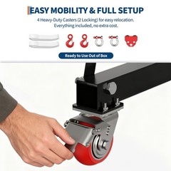 Adjustable 1 / 2 Ton (2200/4400 lbs) Portable Garage Try Crane 12-Position Ton
