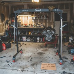 Portable 3000lbs Adjustable Gantry Crane with 360-Degree Wheels – Modern Design