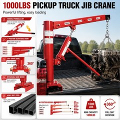 1000lbs Capacity Pickup Truck Extra Hoist Lift Load Jib Crane Lockable Position