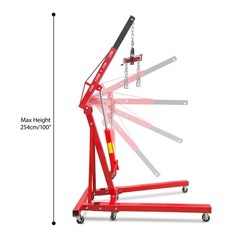 2 Ton Folding Hydraulic Engine Hoist 4400 Lb Cherry Picker With 6 Casters