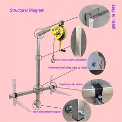 Air Conditioning Crane 10m Manual Lift, 220LB Outside Unit Installation Tools