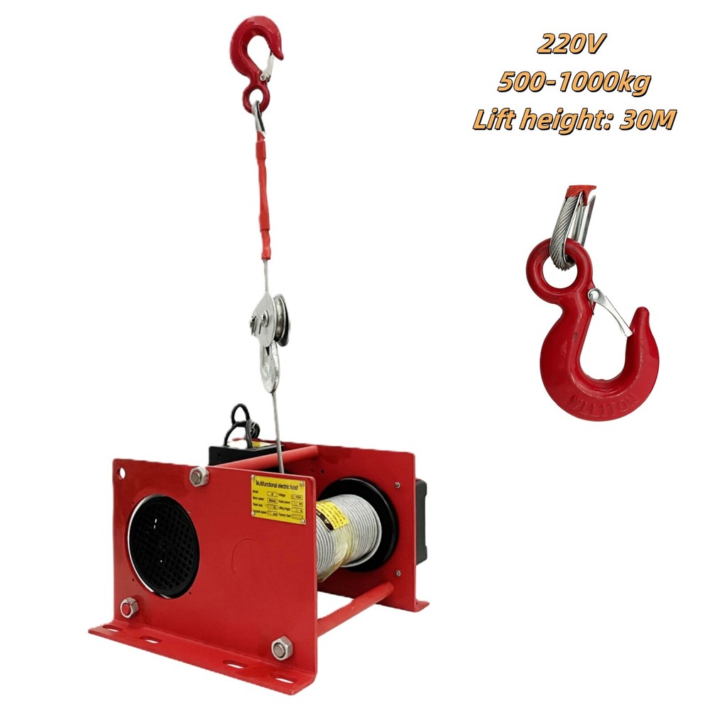 220V 30M 2.2KW Small Electric Hoist Windlass Winding Engine Hoist 500-1000KG