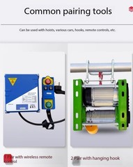 220V Wireless Remote Control Crane 1 Ton Electric Hoist Fast Heavy Duty