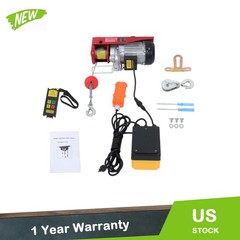 Mini Electric Hoist 1320lbs 328ft Wireless Remote Control+Wired Remote