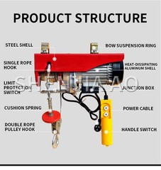 PA200 Mini Electric Hoist 220V Household Crane Pure Copper Motor Small Hoist