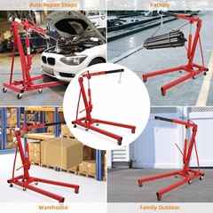 Folding Hydraulic Engine Crane 2 Ton Engine Hoist ,Heavy Duty Picker Hoist Lift