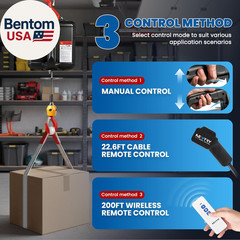 3 in 1 Electric Hoist Winch 1,100Lb Wireless Remote Control, Cable Remote Contro