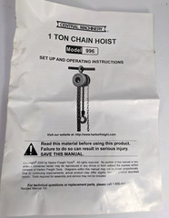 1 Ton Chain Hoist Central Machinery Grade 80 Steel Chain Model 00996 w/Box