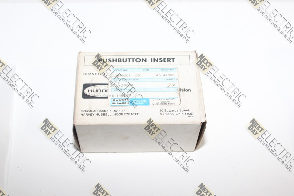Hubbell, 54605-118, 120875201, Crane Hoist Push Button Assembly PB Insert