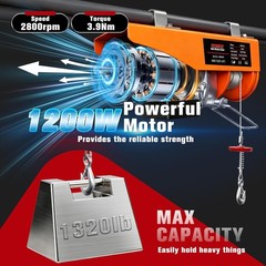 Remote Control Electric Hoist 110V 1320Lbs