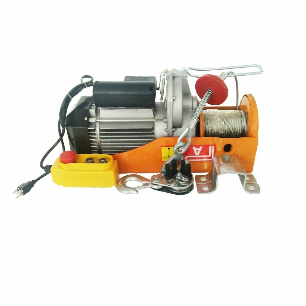 Electric Hoist Crane 2000 lb Winch with Wire Rope and Mount Plate