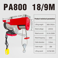 Electric Hoist 2 in 1,1760Lbs Electric Hoist Winch with 98Ft Wireless Control&Wi