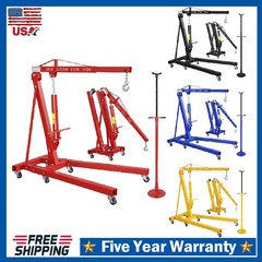 2 Ton Folding Engine Hoist Hydraulic Shop Crane & 3/4 T Underhoist Support Stand