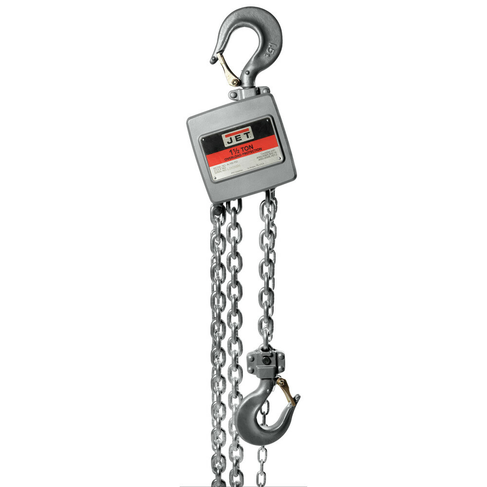 Jet 133121 AL100 Series 1-1/2 Ton Alum Hand Chain Hoist w/ 10 ft. of Lift New