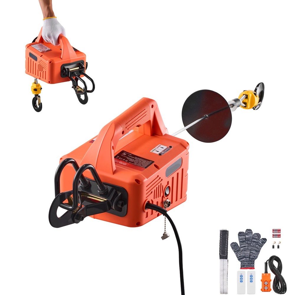 Uimoso 3-in-1 Electric Hoist Winch 1100 lbs 1500 W Wired/Wireless Remote Control