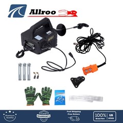 1500W 2-in-1 Portable Electric Hoist Power Winch 1100 lbs Wired Remote Control