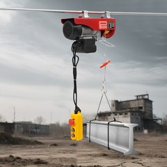 440LBS Electric Hoist Winch Engine Crane with Remote Control 110V
