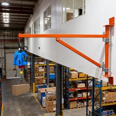 Heavy-Duty Wall Mount Jib Crane 660LBS Capacity, 180° Swing Arm, Electric Hoist