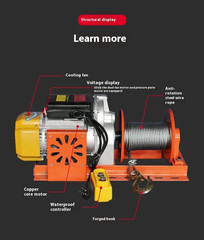 Miniature Electric Hoist 220V/380V Electric Aluminum Shell Crane Hoist Lift