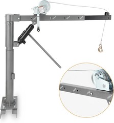 Pickup Truck Crane Hoist Manual Winch 360° Swivel Jib 1000lbs 4 Load Adjustable