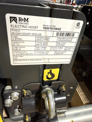 R&M SpaceMaster SX WIRE ROPE HOIST 2 TON / 31′-2″ LIFT LOW HEADROOM KIT *NEW*