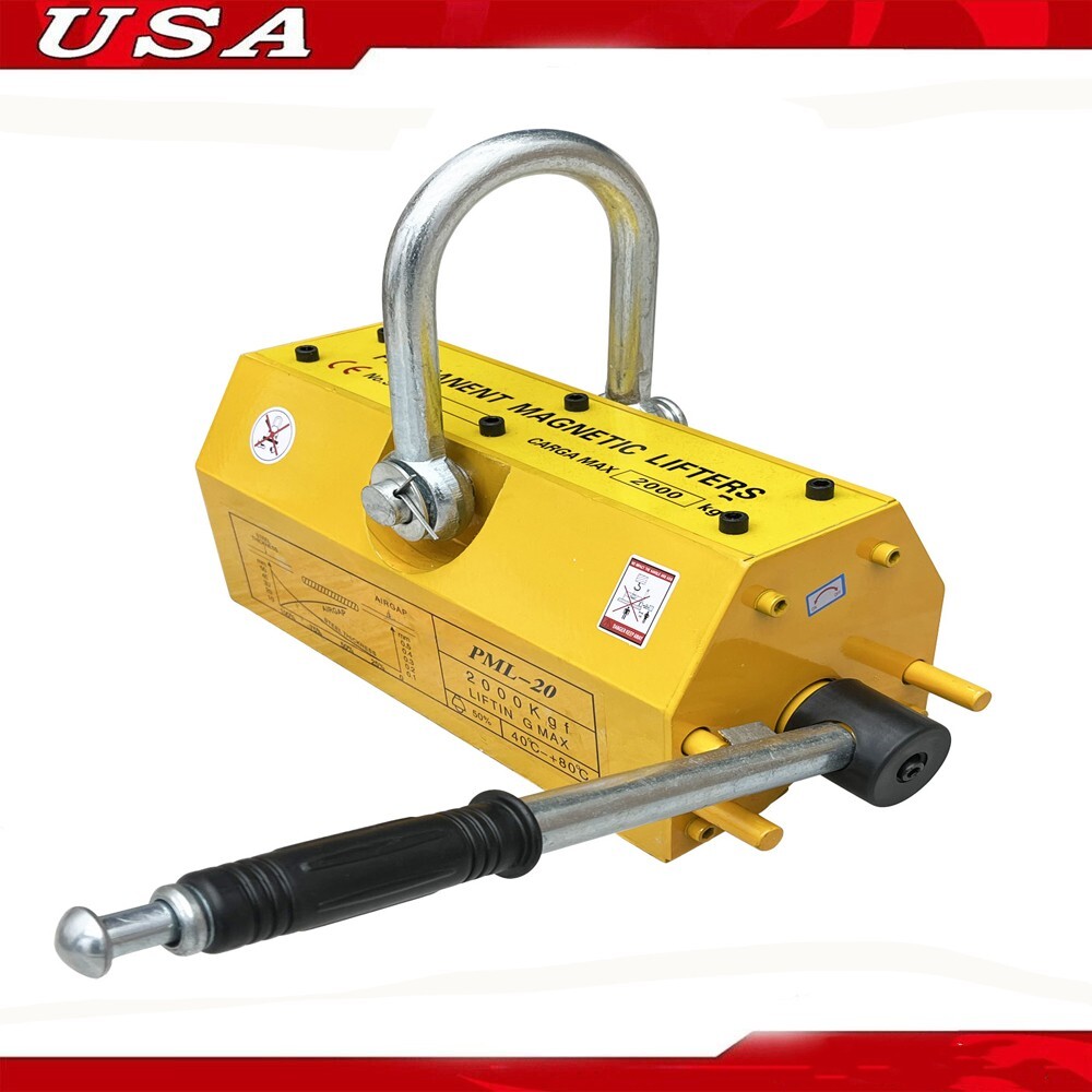 Steel Magnetic Lifter 4400lb Metal Magnetic Crane Hoist Permanent Magnet Lifter
