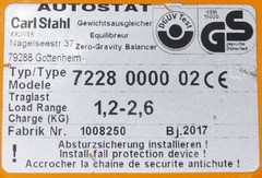 Carl Stahl Autostat 7228 0000 02 1.2-2.6kg Weight Balancer Balancer -Unused-