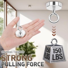 FINDMAG Neodymium Fishing Magnets, 150 LBS Pulling 1.42 in (36mm), Silver