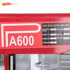 PA600 Mini Hoist 1320lbs/600kg – 4.2m Lift 1200W with Wired Remote Control