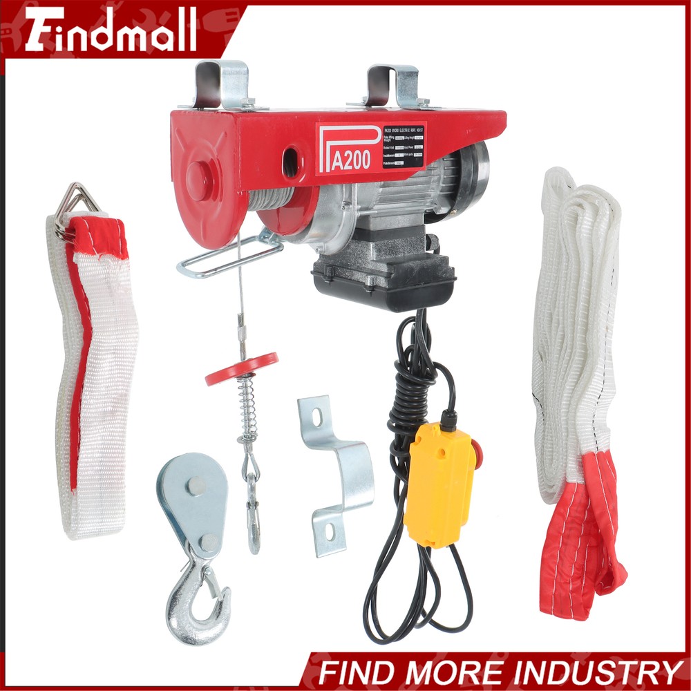 Findmall Electric Hoist 440 lbs Crane Winch with 14FT Wired Remote Control 110V