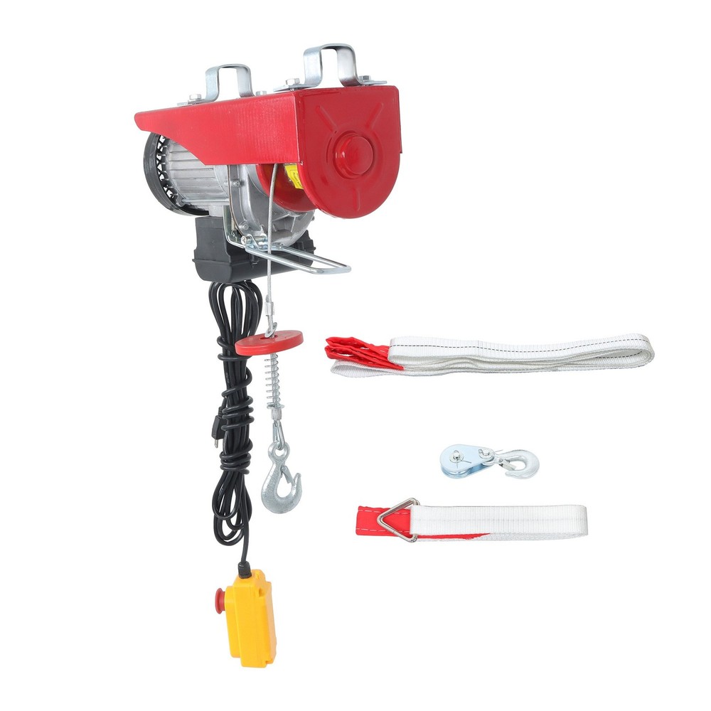 Mini Electric Hoist 1320LBS With Wire Remote Control&Single/Double Slings