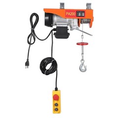 440 Lbs Electric Hoist, 460W 110V Electric Steel Wire Winch, 6.5FT Double Slings