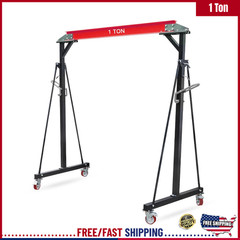 1Ton 8-12 FT H Gantry Crane 2200LBS Steel Hoist Shop Crane Lift Garage Hoist US