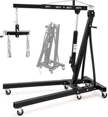 2T/4000Lbs Engine Hoist Shop Crane Lift Cherry Picker Hydraulic Pump w/ 6 Caster