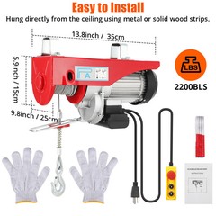 Electric Hoist2200lbs1600 Watts110 Voltselectricwire RopeWinch WithRemoteControl