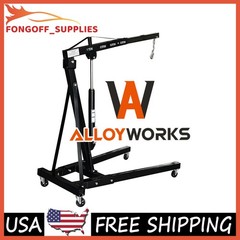 1 Ton Tonne Engine Crane Stand Hoist lift Jack Hydraulic Folding Grey NEW USA