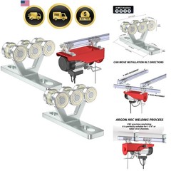 Heavy Duty Electric Hoist Trolley 6 Wheel Unistrut Roller with 2 Pack