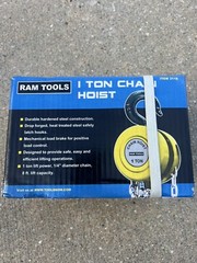 Ram Tools 1 Ton 8ft Lift Capacity Chain Hoist Brand New