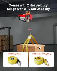VEVOR 880lbs Electric Hoist 14 FT Wired Remote Control Electric Hoist 110 Volt