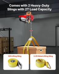 Efficient 1760lbs Electric Hoist with 14ft Remote & Two Lifting Modes for Safety