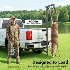 Hitch Mounted Deer Hoist 600lbs Capacity Hitch Game Hoist Adjustable Height